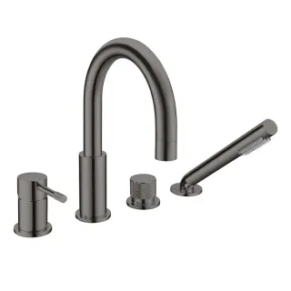 Смеситель на борт ванны Boheme Uno 460-GM оружейная сталь